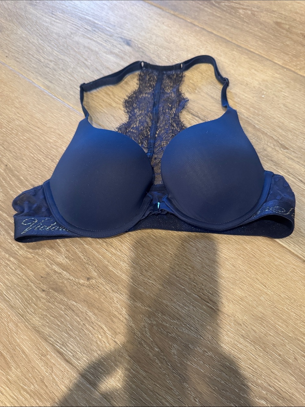 Victoria Secret Navy Lace Racerback Push-Up Bra